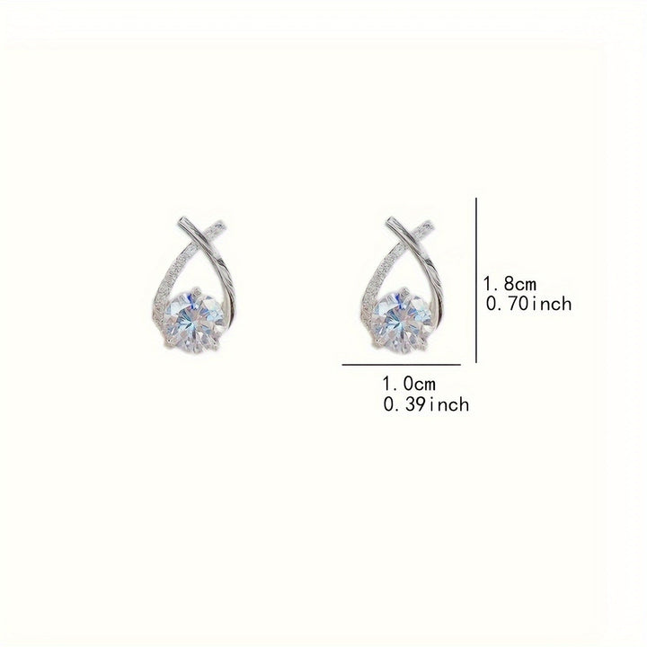 Retro Gold Cross Stud Earrings