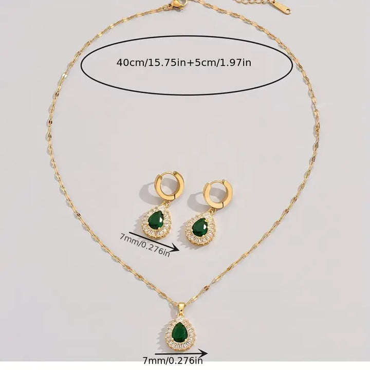 Elegant Guldsten Smyckeset