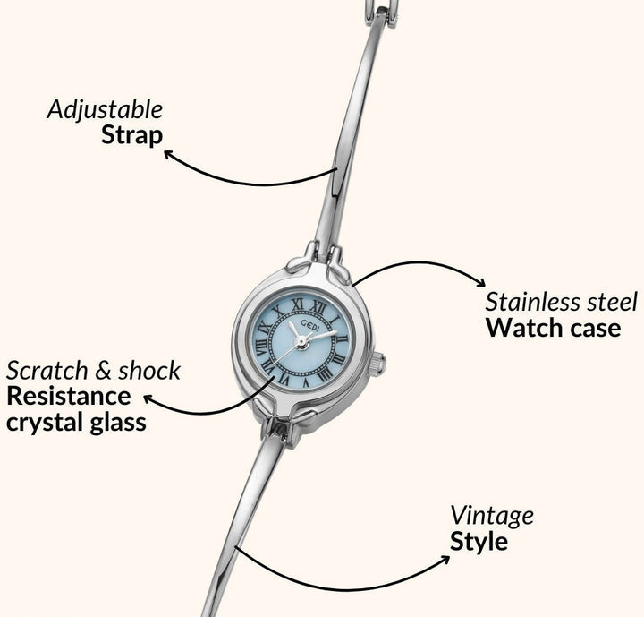 Blått Silver Armbandsur