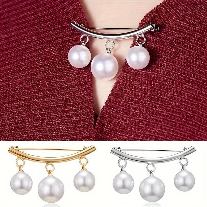 Chic Faux Pearl Brooch