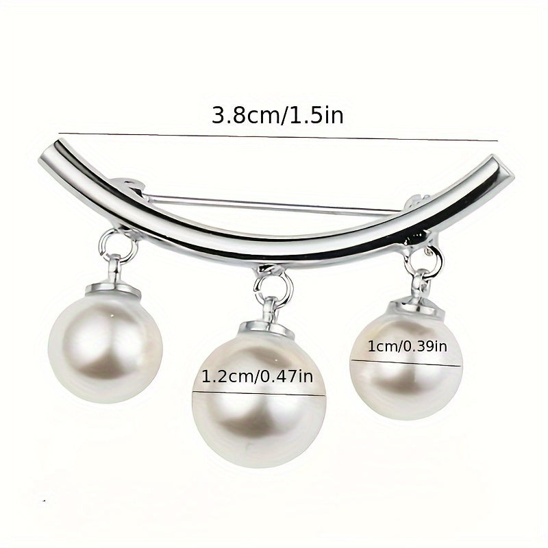 Chic Faux Pearl Brooch