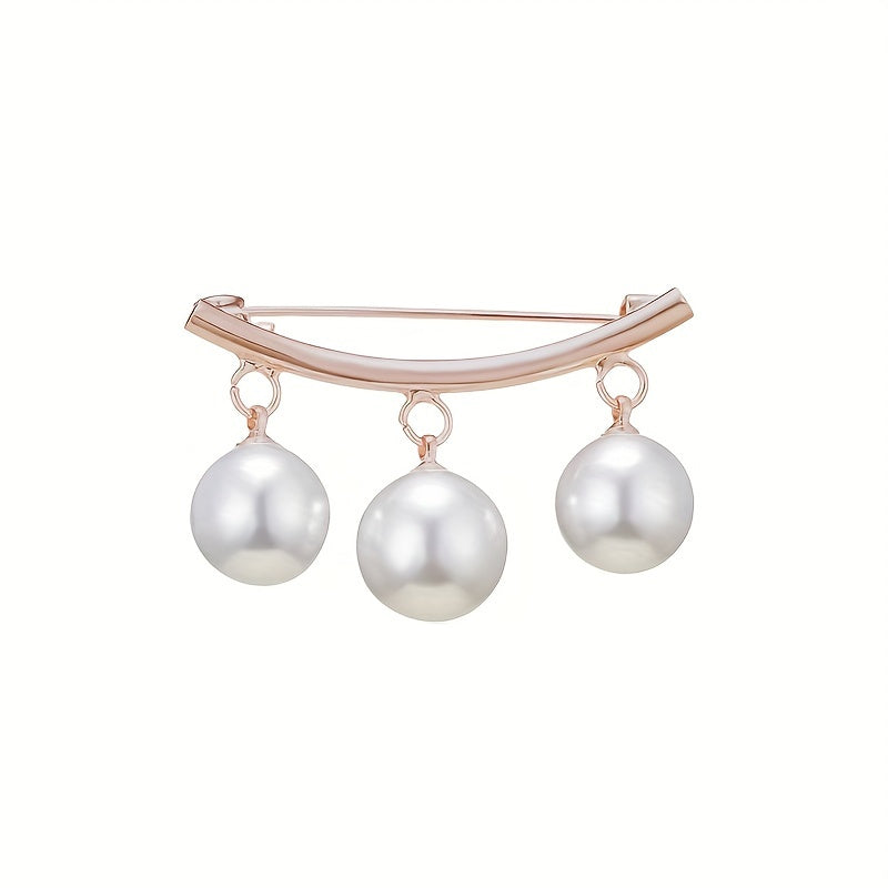 Chic Faux Pearl Brooch
