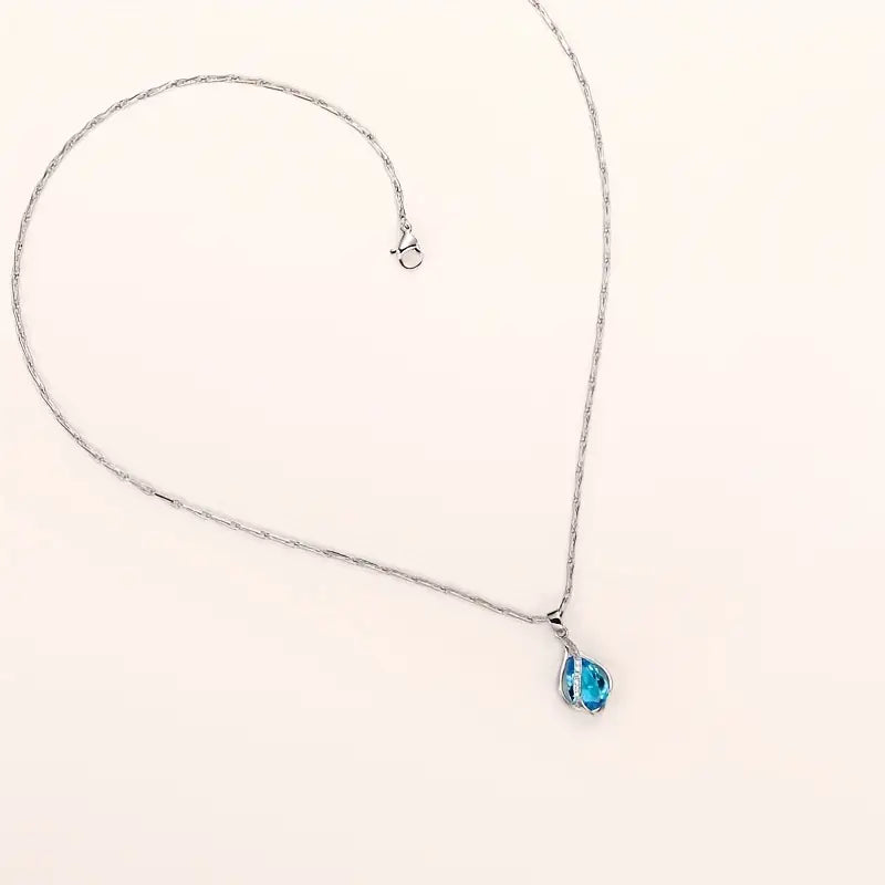 Elegant Blå Sten Halsband