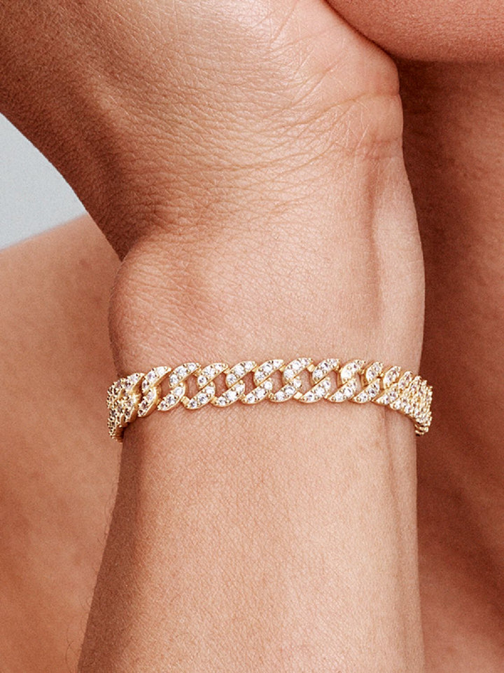 Tidlöst Paved Guld Kubanskt Armband