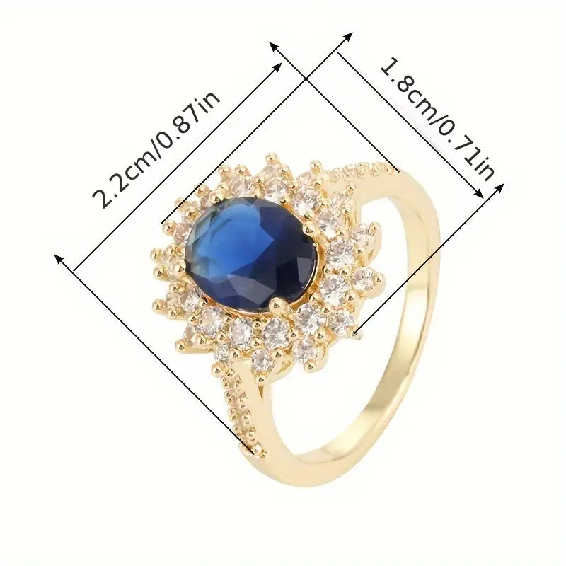 Strålande Safir Guld Ring