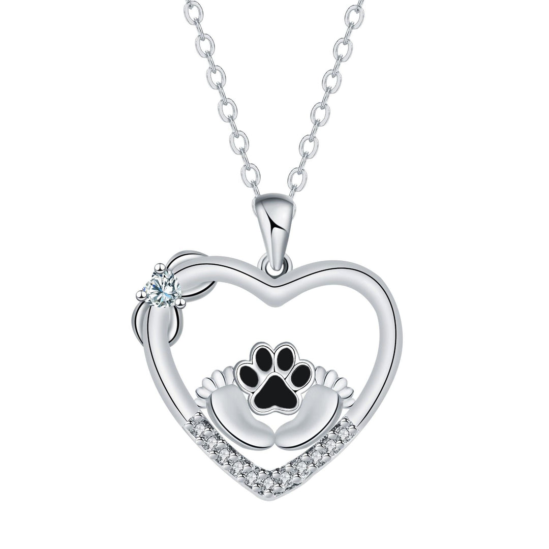Little Feet Hundtassavtryck Halsband med Zirkonia