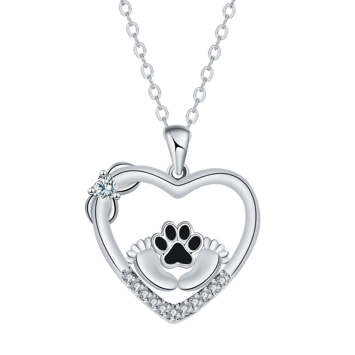 Little Feet Hundtassavtryck Halsband med Zirkonia