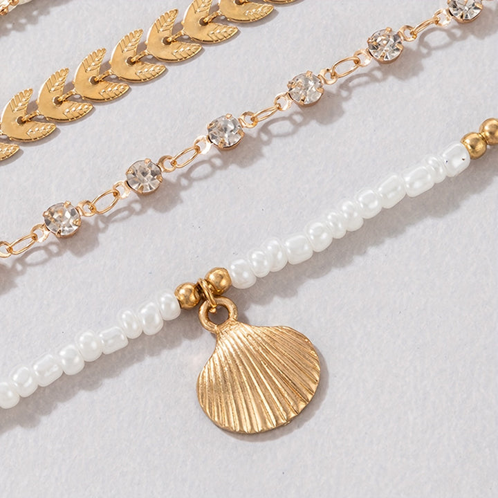 Elegant Snäcka och Flätat Armband Set