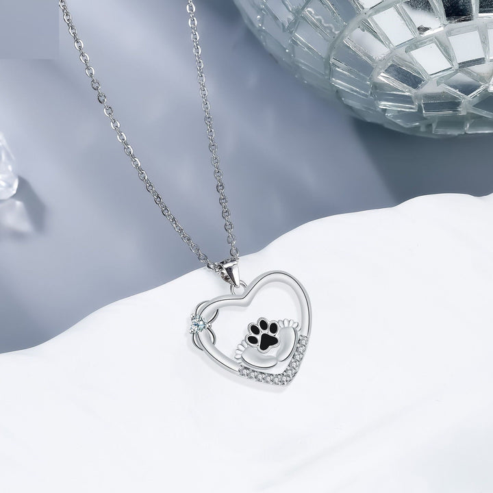 Little Feet Hundtassavtryck Halsband med Zirkonia