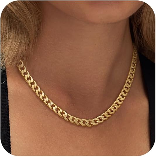 Elegant Chunky Gold Cuban Link Necklace