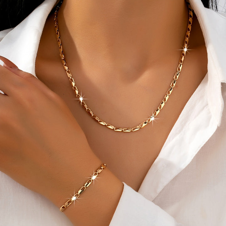 Elegant 18k Guld Halsband och Armband Set