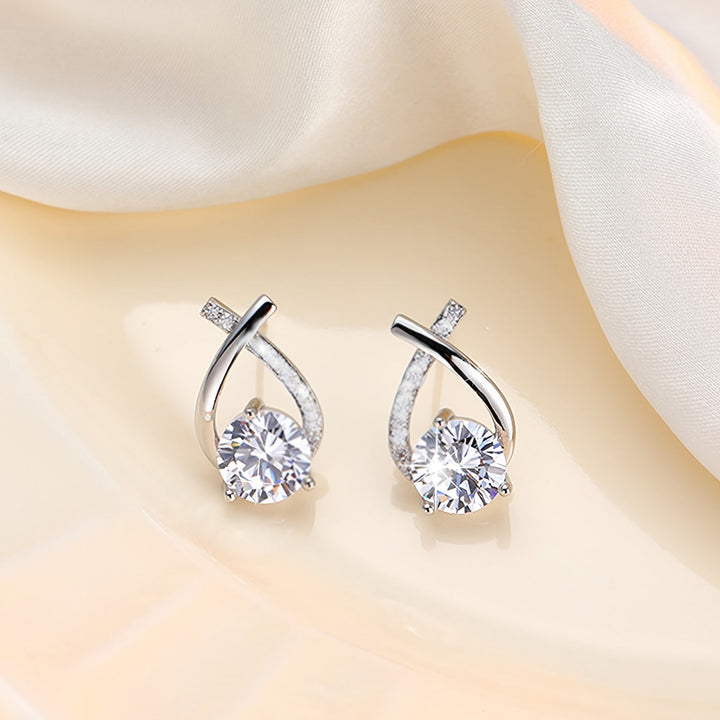 Retro Gold Cross Stud Earrings