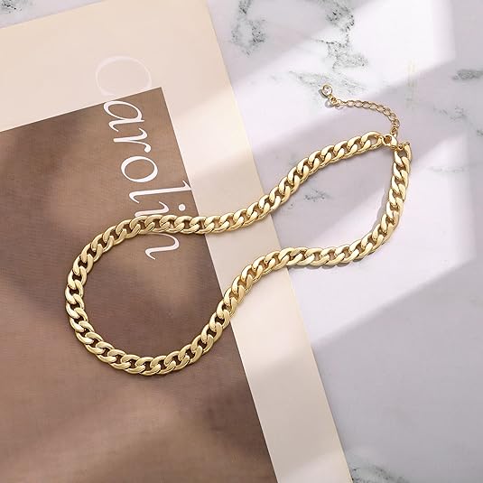 Elegant Chunky Gold Cuban Link Necklace