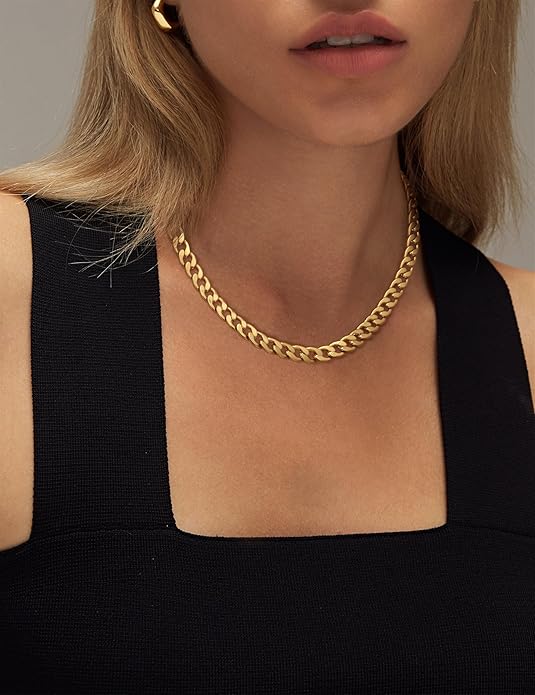Elegant Chunky Gold Cuban Link Necklace