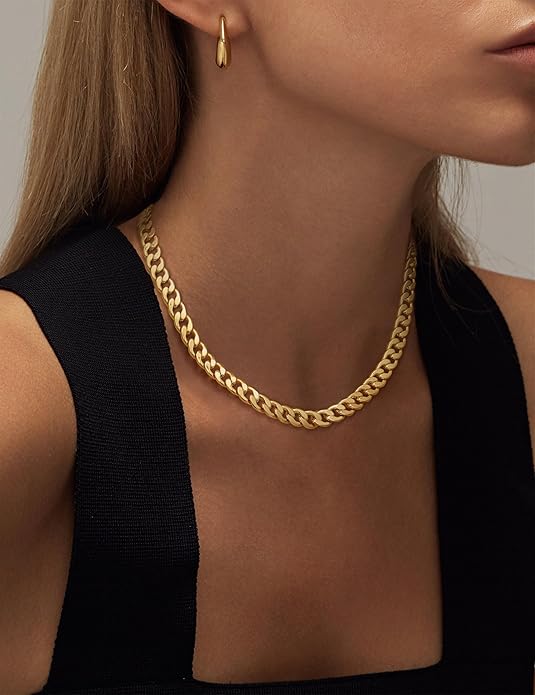 Elegant Chunky Gold Cuban Link Necklace