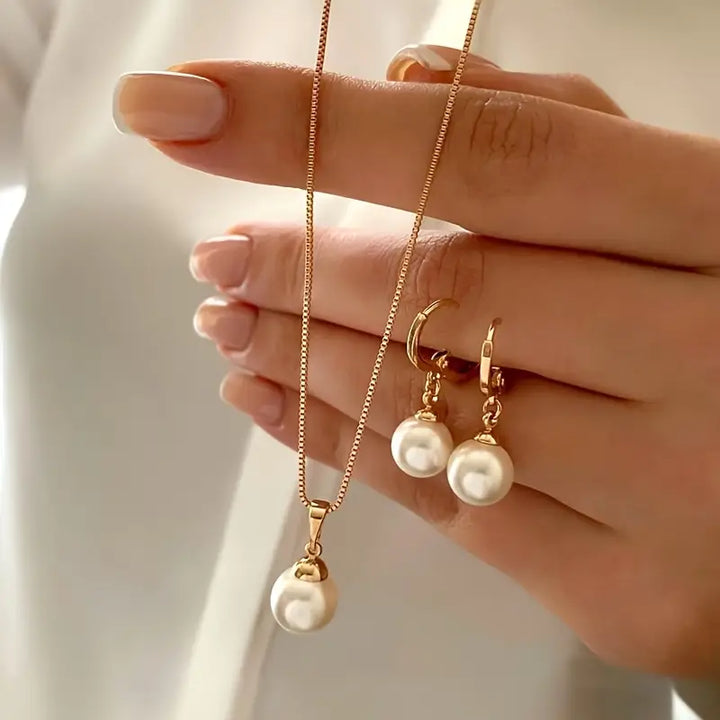 Chic Guldgrace Pearl Jewelry Set