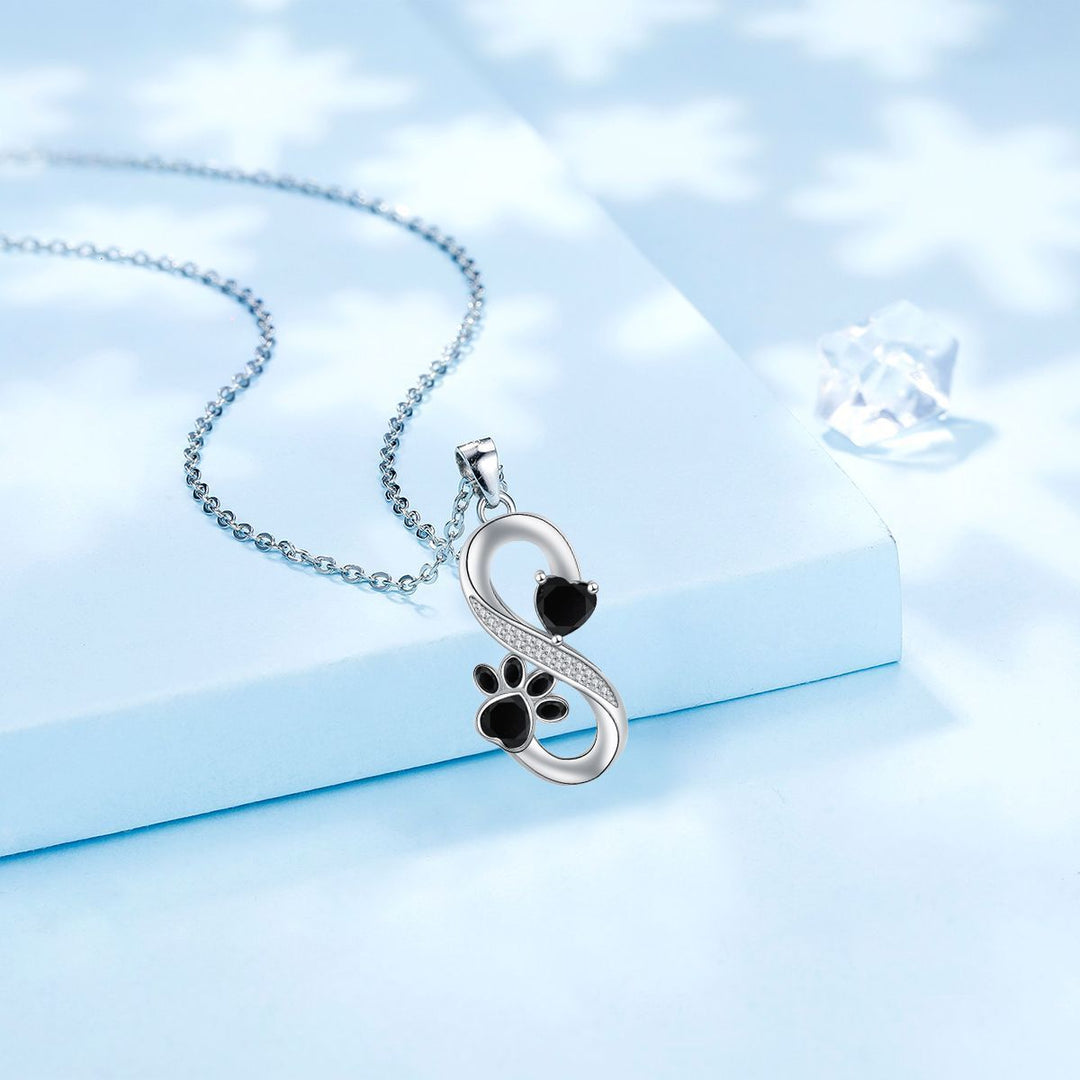 Oändlig Hjärta Tassavtryck Halsband