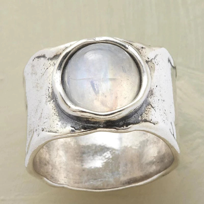 Månstenring i Silver