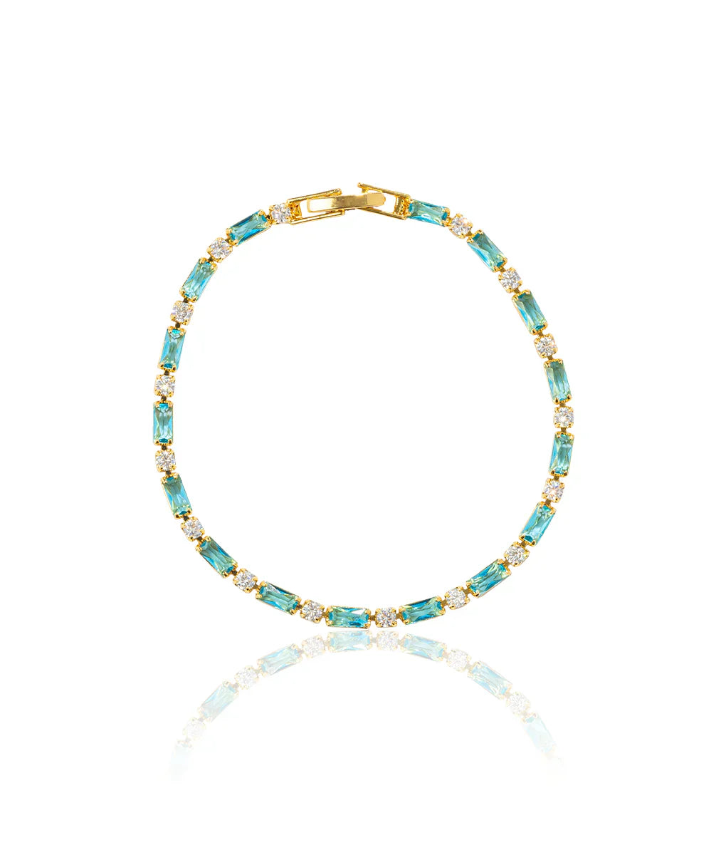 Elegant armband i naturlig turkos och guld