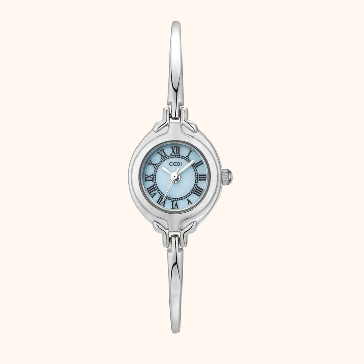 Blått Silver Armbandsur