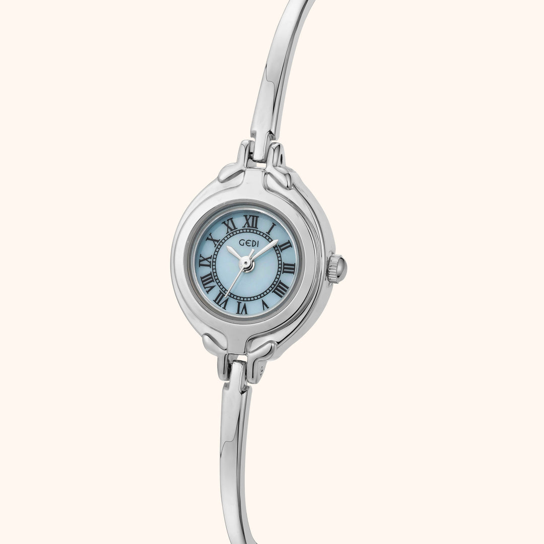 Blått Silver Armbandsur