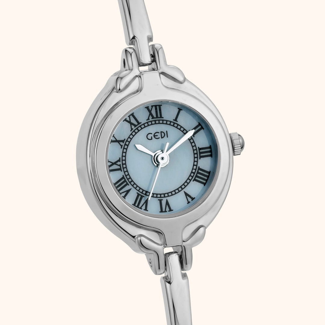 Blått Silver Armbandsur
