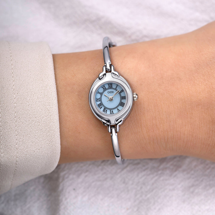 Blått Silver Armbandsur
