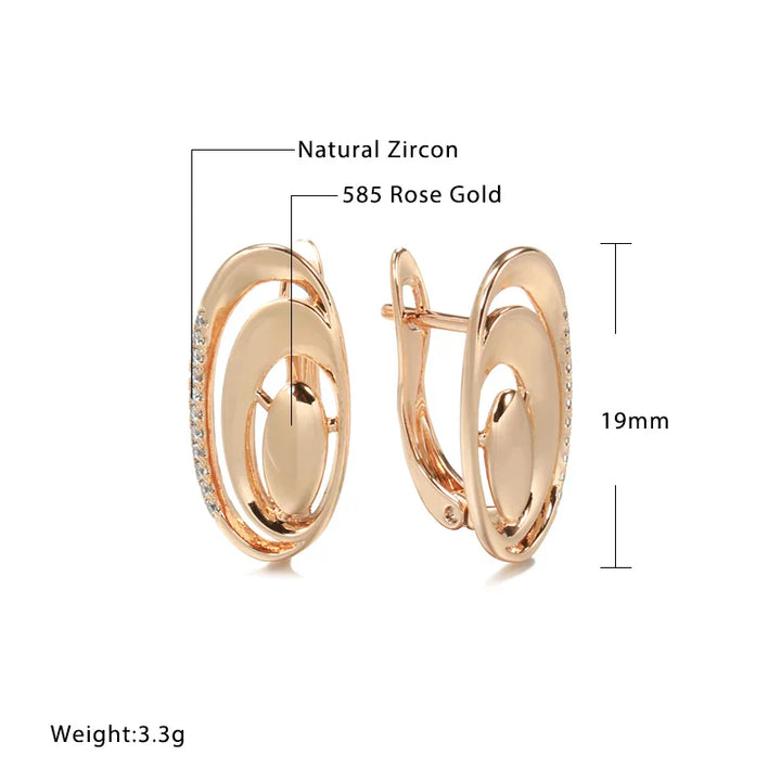 Eleganta Geometriska Hängörhängen i Roséguld