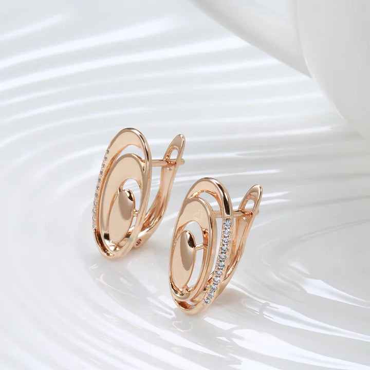 Eleganta Geometriska Hängörhängen i Roséguld