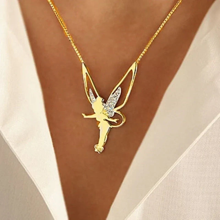 Elegant Gold Fairy Charm Necklace