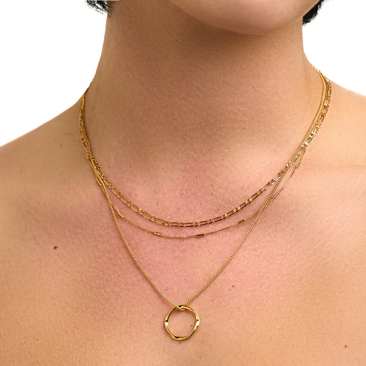 Elegant Guld Öppen Cirkel Halsband