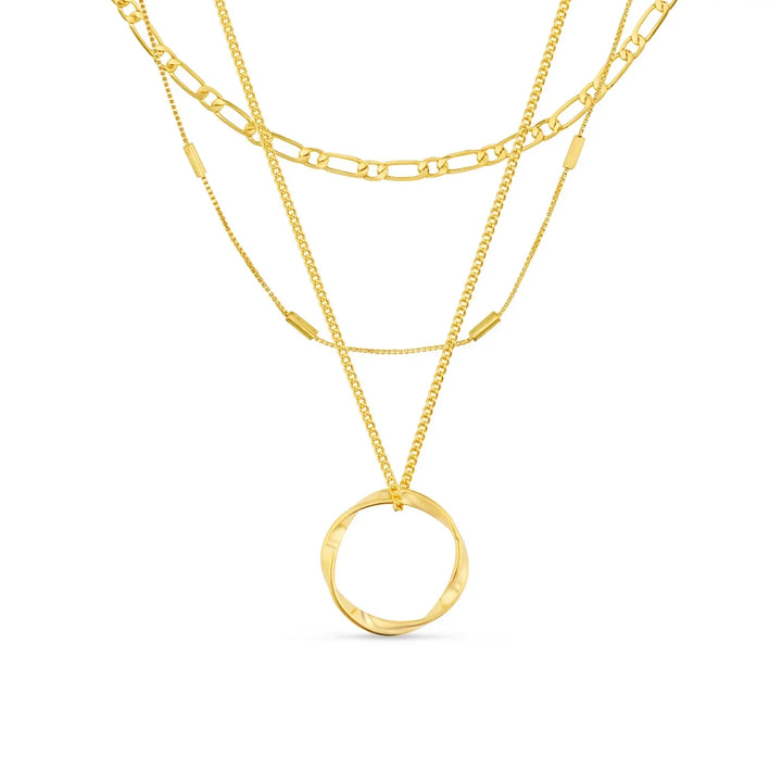 Elegant Guld Öppen Cirkel Halsband