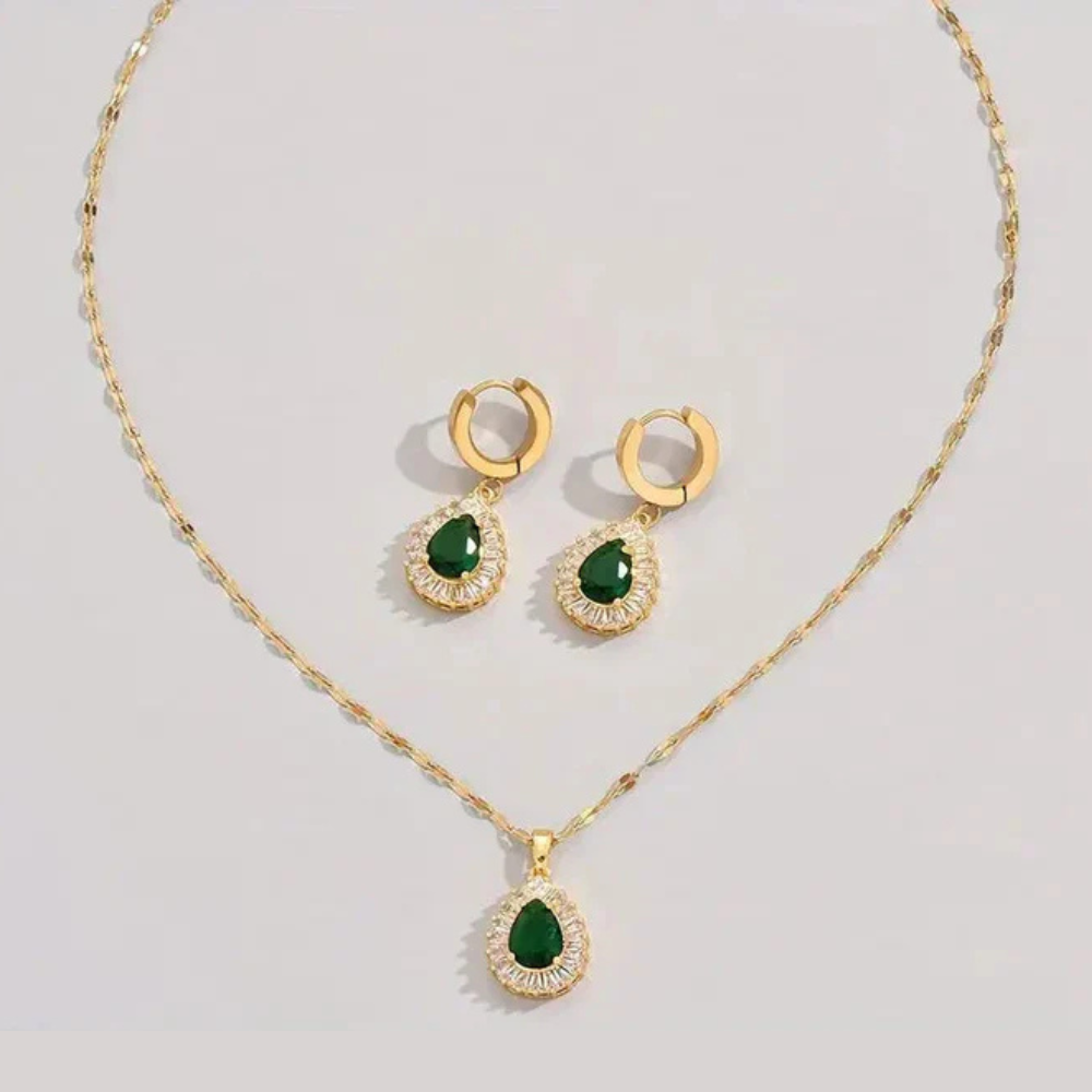 Elegant Guldsten Smyckeset