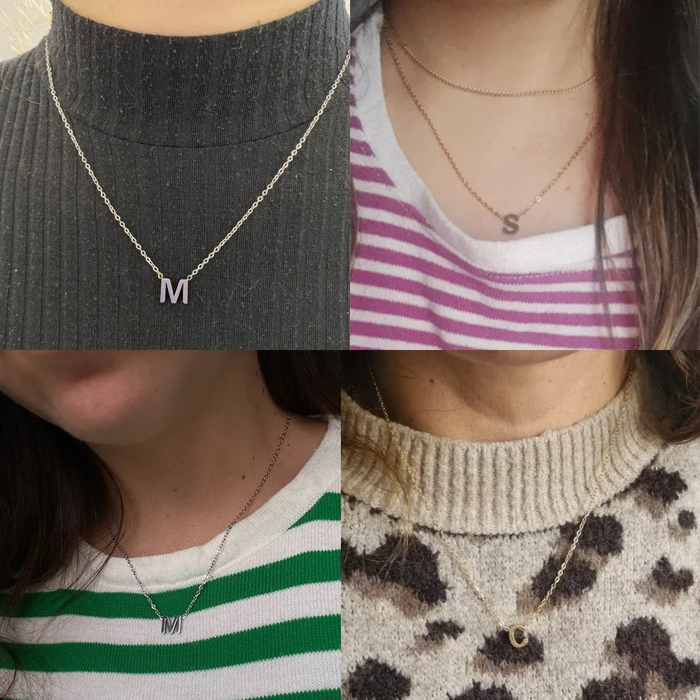 Alfabet Hängsmycke Halsband i Skinn