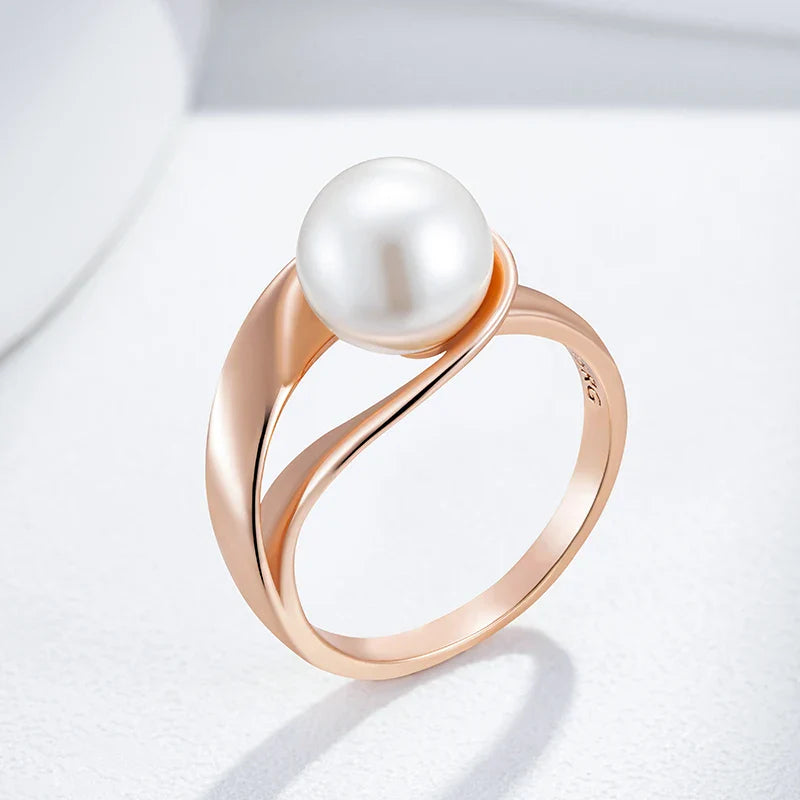 Exklusiv Roséguld Ring med Pärlform
