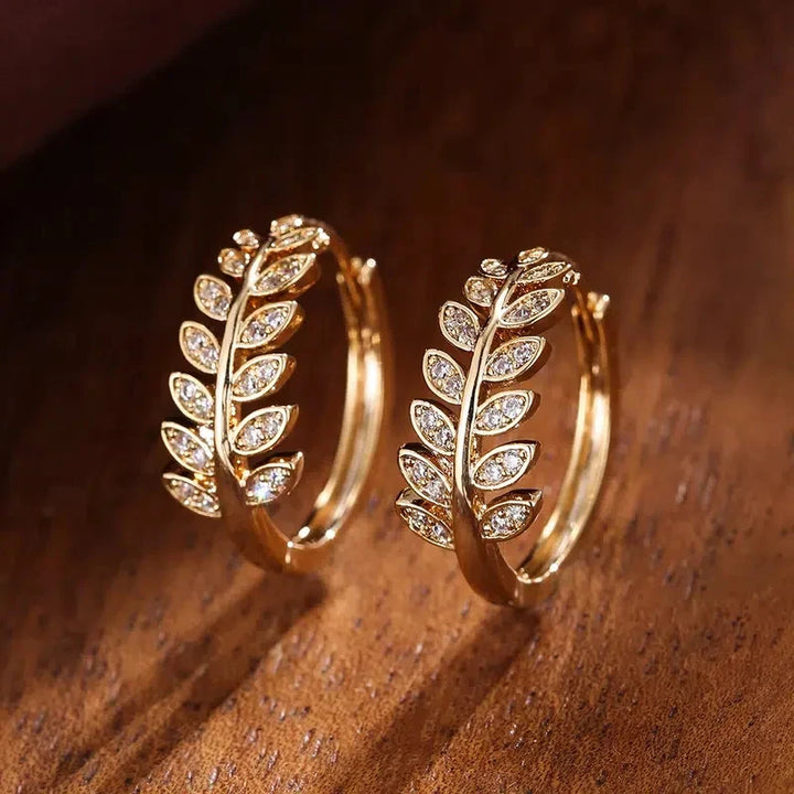 Eleganta Kristallblad Hängande Örhängen
