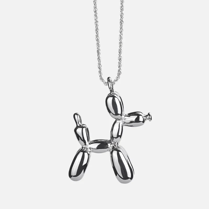 Gold-Plated Balloon Dog Pendant Necklace
