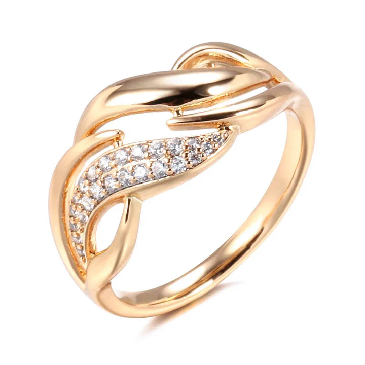 Elegant Roséguld Ring med Geometrisk Zirkon