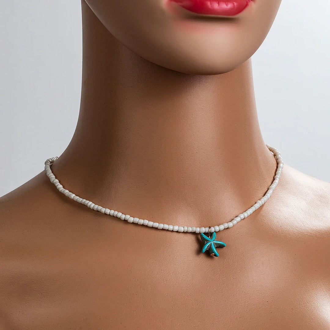 Stylish Bohemian Turquoise Starfish Necklace