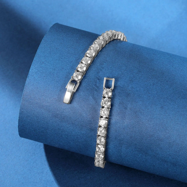 Elegant Gold-Plated Sterling Silver Tennis Bracelet