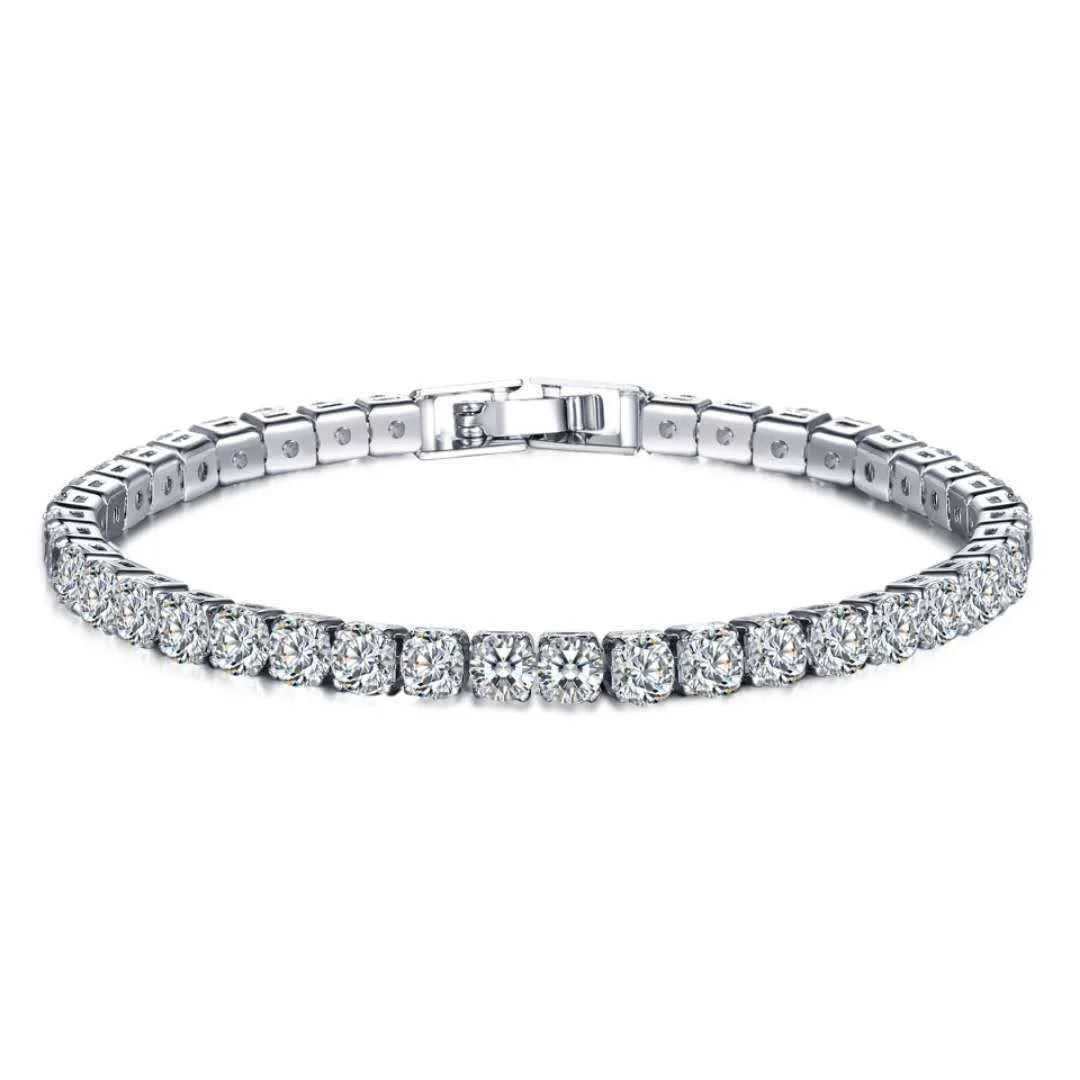 Elegant Gold-Plated Sterling Silver Tennis Bracelet
