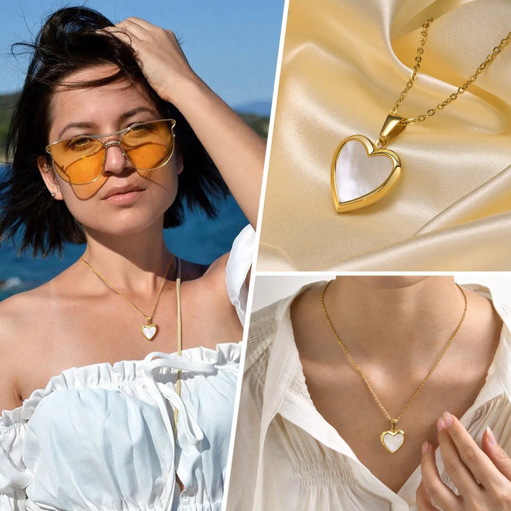 Elegant Hjärta Foto Locket i Rostfritt Stål