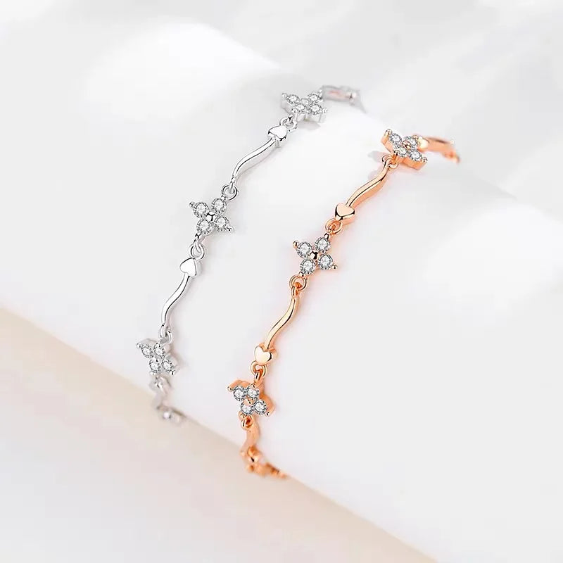 Elegant Zirkon Clover Flower Bracelet