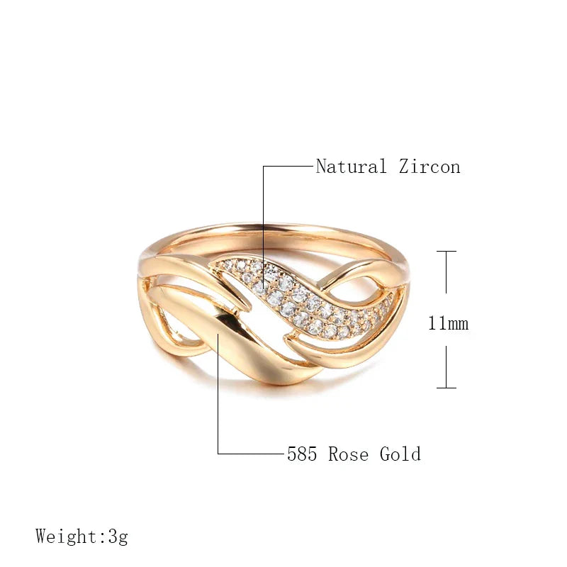 Elegant Roséguld Ring med Geometrisk Zirkon