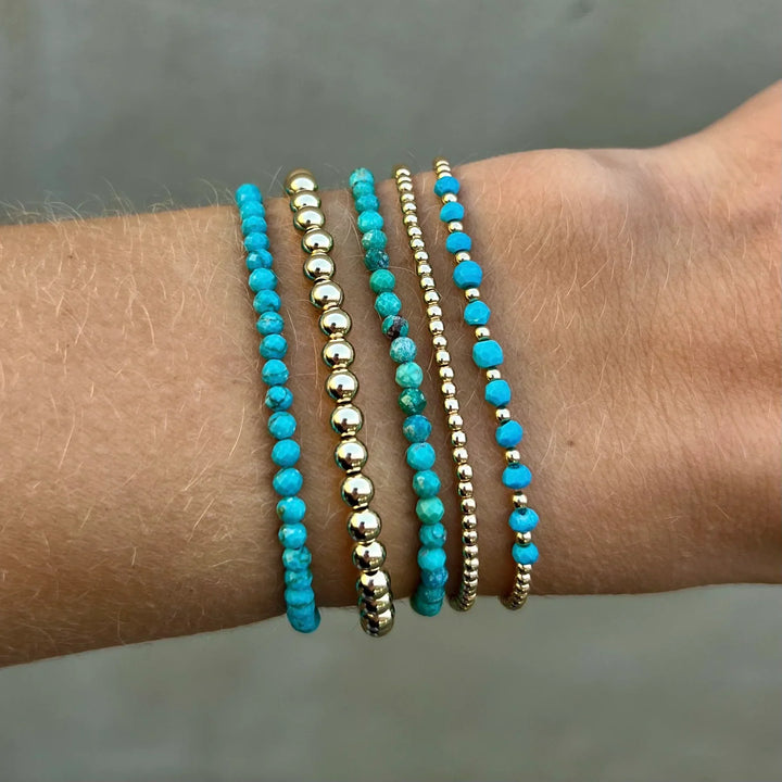 Elegant 18K Gold Turquoise Pearl Bracelet