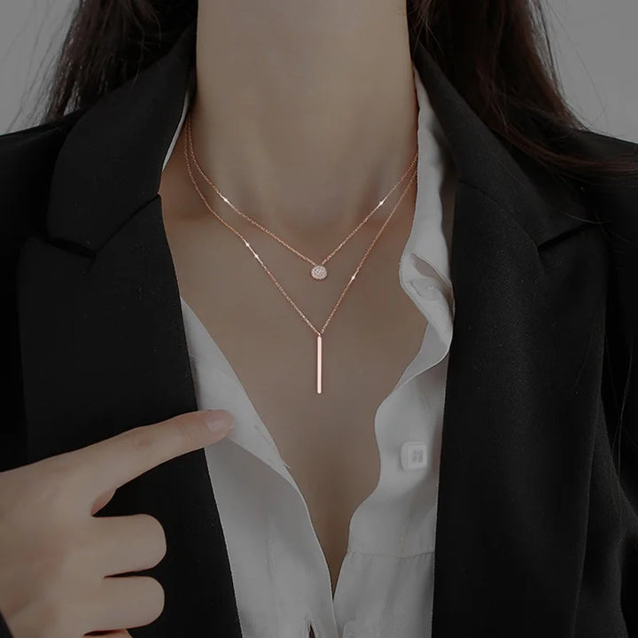 Dubbellager Halsband i Sterling Silver
