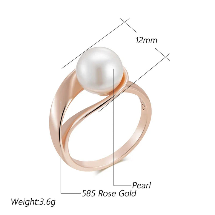 Exklusiv Roséguld Ring med Pärlform