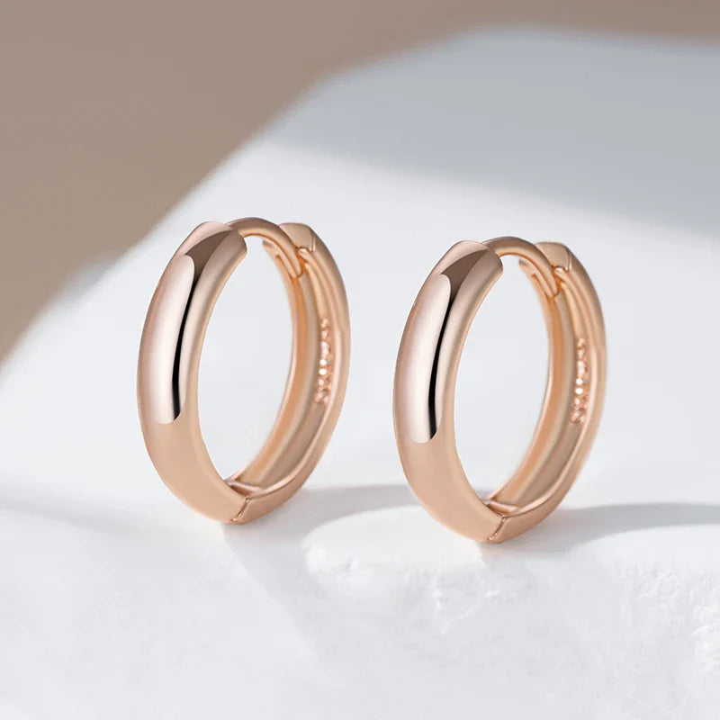 Eleganta Roséguld Örhängen med Lyster