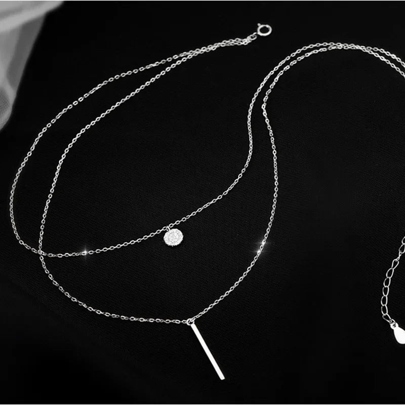 Dubbellager Halsband i Sterling Silver