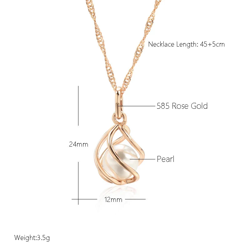 Exklusivt Geometriskt Halsband med Roséguld och Pärlor
